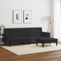 vidaXL Sofá cama de 2 plazas con taburete terciopelo negro vidaXL Sofá cama de 2 plazas con taburete terciopelo negro