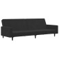 vidaXL Sofá cama de 2 plazas con taburete terciopelo negro vidaXL Sofá cama de 2 plazas con taburete terciopelo negro