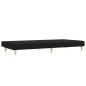 vidaXL Sofá cama de 2 plazas con taburete tela negro vidaXL Sofá cama de 2 plazas con taburete tela negro