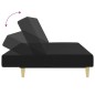 vidaXL Sofá cama de 2 plazas con taburete tela negro vidaXL Sofá cama de 2 plazas con taburete tela negro