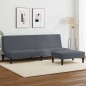 vidaXL Sofá cama de 2 plazas con taburete terciopelo gris oscuro vidaXL Sofá cama de 2 plazas con taburete terciopelo gris oscuro