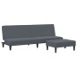 vidaXL Sofá cama de 2 plazas con taburete terciopelo gris oscuro vidaXL Sofá cama de 2 plazas con taburete terciopelo gris oscuro