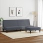 vidaXL Sofá cama de 2 plazas con taburete terciopelo gris oscuro vidaXL Sofá cama de 2 plazas con taburete terciopelo gris oscuro