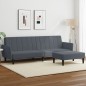 vidaXL Sofá cama de 2 plazas con taburete terciopelo gris oscuro vidaXL Sofá cama de 2 plazas con taburete terciopelo gris oscuro