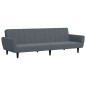vidaXL Sofá cama de 2 plazas con taburete terciopelo gris oscuro vidaXL Sofá cama de 2 plazas con taburete terciopelo gris oscuro