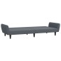 vidaXL Sofá cama de 2 plazas con taburete terciopelo gris oscuro vidaXL Sofá cama de 2 plazas con taburete terciopelo gris oscuro