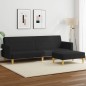 vidaXL Sofá cama de 2 plazas con taburete tela negro vidaXL Sofá cama de 2 plazas con taburete tela negro