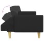 vidaXL Sofá cama de 2 plazas con taburete tela negro vidaXL Sofá cama de 2 plazas con taburete tela negro