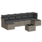 vidaXL Set de sofás de jardín 8 pzas y cojines ratán sintético gris vidaXL Set de sofás de jardín 8 pzas y cojines ratán sintético gris