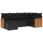 vidaXL Set de sofás de jardín 6 piezas y cojines ratán sintético negro vidaXL Set de sofás de jardín 6 piezas y cojines ratán sintético negro