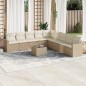 vidaXL Juego de sofás jardín con cojines beige 10 pzas ratán sintético vidaXL Juego de sofás jardín con cojines beige 10 pzas ratán sintético