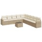 vidaXL Juego de sofás jardín con cojines beige 10 pzas ratán sintético vidaXL Juego de sofás jardín con cojines beige 10 pzas ratán sintético