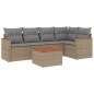 vidaXL Juego de sofás jardín con cojines beige mezcla 6 pzas ratán PE vidaXL Juego de sofás jardín con cojines beige mezcla 6 pzas ratán PE