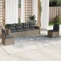 vidaXL Set de muebles de jardín 6 pzas y cojines ratán sintético gris vidaXL Set de muebles de jardín 6 pzas y cojines ratán sintético gris