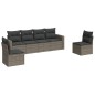 vidaXL Set de muebles de jardín 6 pzas y cojines ratán sintético gris vidaXL Set de muebles de jardín 6 pzas y cojines ratán sintético gris