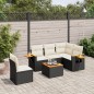 vidaXL Set de sofás de jardín 6 piezas y cojines ratán sintético negro vidaXL Set de sofás de jardín 6 piezas y cojines ratán sintético negro