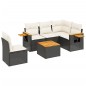 vidaXL Set de sofás de jardín 6 piezas y cojines ratán sintético negro vidaXL Set de sofás de jardín 6 piezas y cojines ratán sintético negro