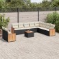 vidaXL Set de sofás de jardín 11 pzas y cojines ratán sintético negro vidaXL Set de sofás de jardín 11 pzas y cojines ratán sintético negro