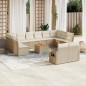 vidaXL Set sofás de jardín con cojines 13 pzas ratán sintético beige vidaXL Set sofás de jardín con cojines 13 pzas ratán sintético beige