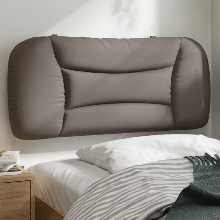 vidaXL Cabecero de cama acolchado tela gris taupé 90 cm