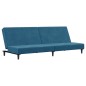 vidaXL Sofá cama de 2 plazas con taburete terciopelo azul