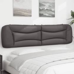 vidaXL Cabecero de cama acolchado cuero sintético gris 200 cm