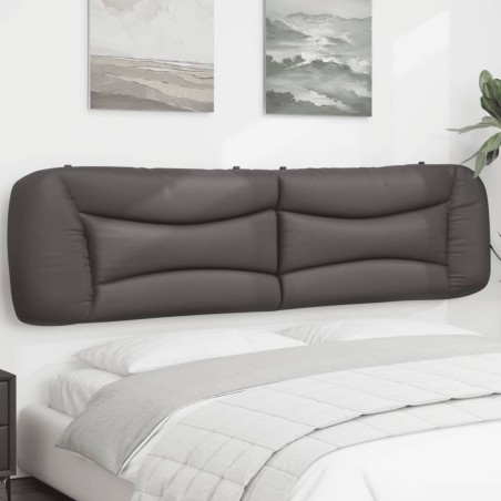vidaXL Cabecero de cama acolchado cuero sintético gris 200 cm