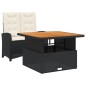 vidaXL Set comedor de jardín 2 pzas con cojines ratán sintético negro vidaXL Set comedor de jardín 2 pzas con cojines ratán sintético negro