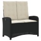 vidaXL Set comedor de jardín 2 pzas con cojines ratán sintético negro vidaXL Set comedor de jardín 2 pzas con cojines ratán sintético negro