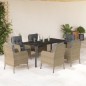 vidaXL Set comedor de jardín 7 pzas con cojines ratán sintético beige vidaXL Set comedor de jardín 7 pzas con cojines ratán sintético beige