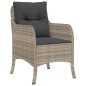 vidaXL Set comedor de jardín 5 pzas cojines ratán sintético gris claro vidaXL Set comedor de jardín 5 pzas cojines ratán sintético gris claro
