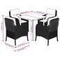 vidaXL Set comedor de jardín 5 pzas cojines ratán sintético gris claro vidaXL Set comedor de jardín 5 pzas cojines ratán sintético gris claro