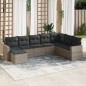 vidaXL Set de sofás de jardín 8 pzas y cojines ratán sintético gris vidaXL Set de sofás de jardín 8 pzas y cojines ratán sintético gris