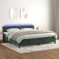 vidaXL Cama box spring colchón y LED terciopelo verde oscuro 200x200cm vidaXL Cama box spring colchón y LED terciopelo verde oscuro 200x200cm