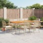 vidaXL Set comedor de jardín 7 pzas con cojines ratán sintético beige