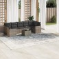 vidaXL Set de sofás de jardín 8 pzas y cojines ratán sintético gris vidaXL Set de sofás de jardín 8 pzas y cojines ratán sintético gris