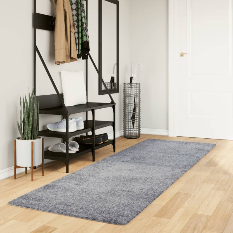 vidaXL Alfombra de pelo largo moderna azul 80x250 cm