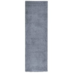 vidaXL Alfombra de pelo largo moderna azul 80x250 cm