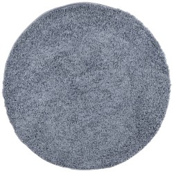 vidaXL Alfombra de pelo largo moderna azul Ø 80 cm