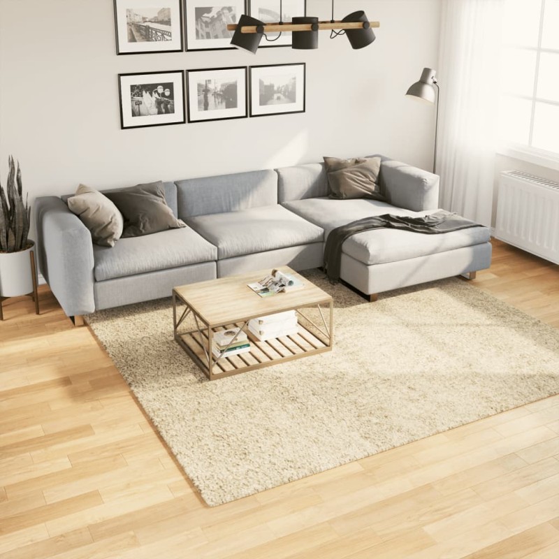 vidaXL Alfombra de pelo largo moderna dorado 240x240 cm vidaXL Alfombra de pelo largo moderna dorado 240x240 cm