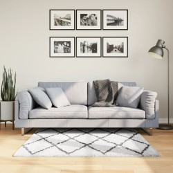 vidaXL Alfombra de pelo largo moderna crema y negro 120x120 cm