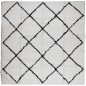 vidaXL Alfombra de pelo largo moderna crema y negro 120x120 cm vidaXL Alfombra de pelo largo moderna crema y negro 120x120 cm
