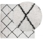 vidaXL Alfombra de pelo largo moderna crema y negro 120x120 cm vidaXL Alfombra de pelo largo moderna crema y negro 120x120 cm