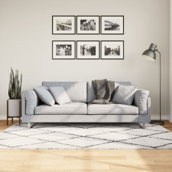 vidaXL Alfombra de pelo largo moderna crema y negro 140x200 cm