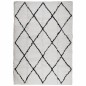 vidaXL Alfombra de pelo largo moderna crema y negro 140x200 cm vidaXL Alfombra de pelo largo moderna crema y negro 140x200 cm