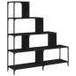 vidaXL Librería con 4 peldaños madera ingeniería negro 139x33,5x149 cm vidaXL Librería con 4 peldaños madera ingeniería negro 139x33,5x149 cm