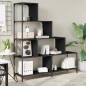 vidaXL Librería con 4 peldaños madera ingeniería negro 139x33,5x149 cm vidaXL Librería con 4 peldaños madera ingeniería negro 139x33,5x149 cm