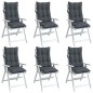 vidaXL Cojines de silla respaldo alto 6 uds tela Oxford gris antracita vidaXL Cojines de silla respaldo alto 6 uds tela Oxford gris antracita