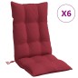 vidaXL Cojines de silla con respaldo alto 6 uds tela Oxford rojo tinto vidaXL Cojines de silla con respaldo alto 6 uds tela Oxford rojo tinto
