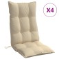 vidaXL Cojines de silla con respaldo alto 4 uds tela Oxford beige vidaXL Cojines de silla con respaldo alto 4 uds tela Oxford beige